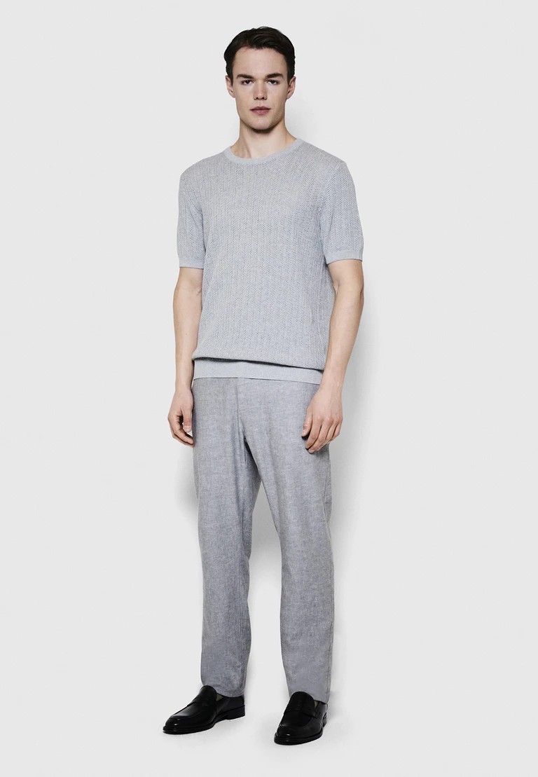 t-shirt a girocollo in maglia