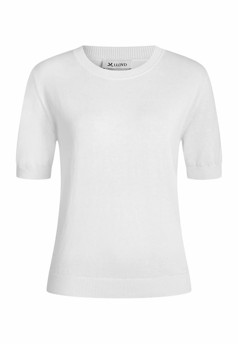 t-shirt a rotondo in lavorazione a maglia