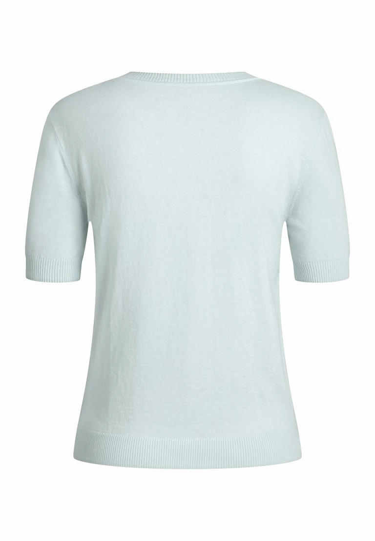t-shirt a rotondo in lavorazione a maglia