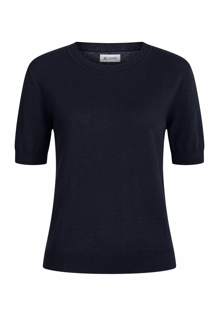 t-shirt a rotondo in lavorazione a maglia