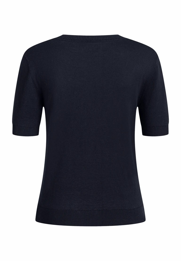t-shirt a rotondo in lavorazione a maglia