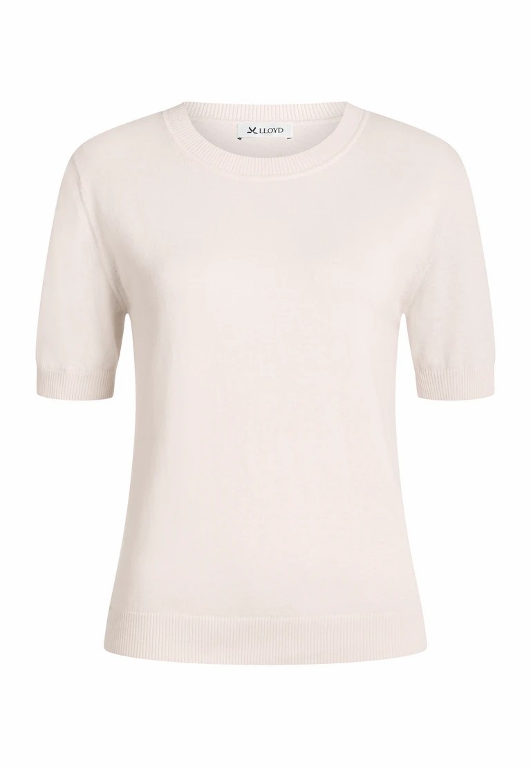 t-shirt a rotondo in lavorazione a maglia