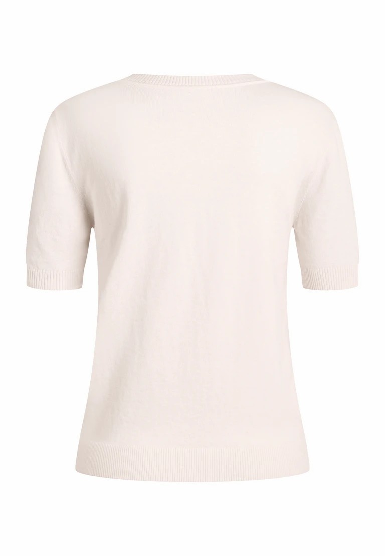 t-shirt a rotondo in lavorazione a maglia